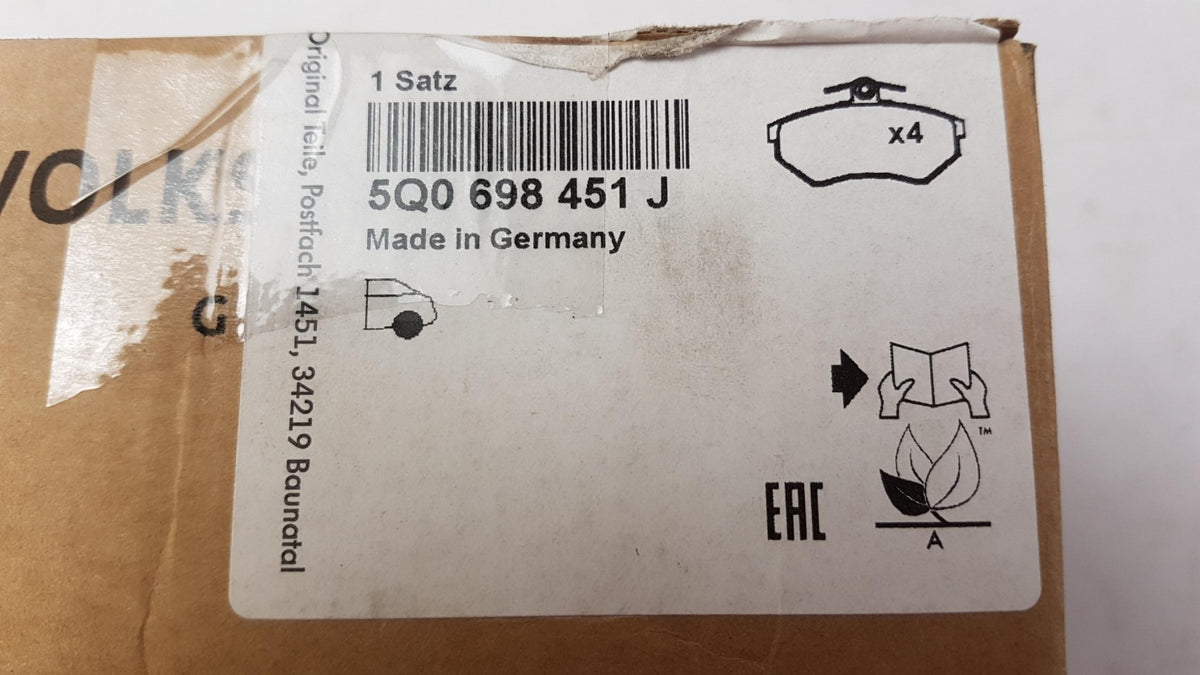 Original SEAT Ateca (2016-) Bremsbeläge Bremsklötze hinten 5Q0698451J