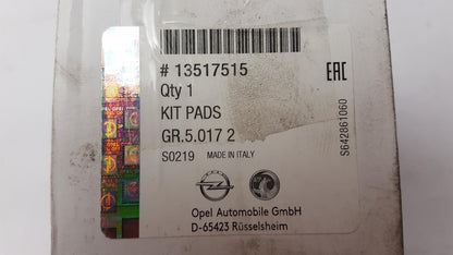 Original OPEL Insignia-B Bremsbeläge hinten 13517515