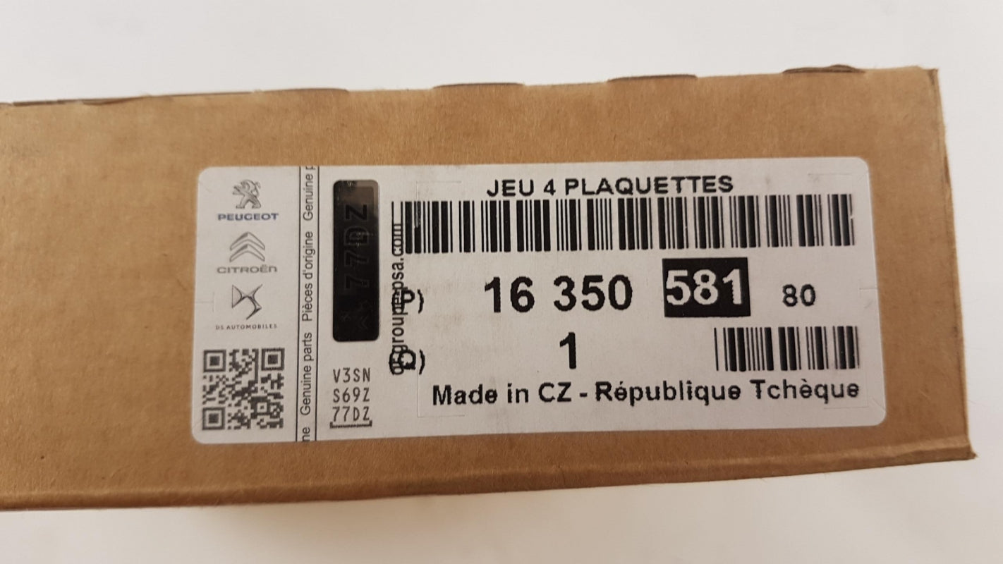 Original PEUGEOT 308 I (T7) Bremsbeläge Bremsklötze Vorne 1635058180