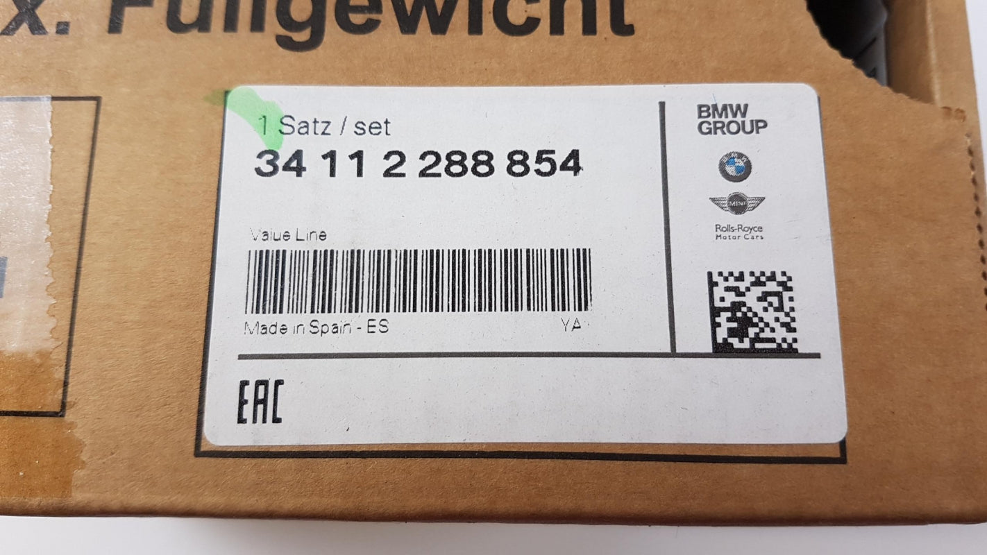 Original BMW 1' E81 E82 E87 E88 Bremsbeläge mit Warnkontakt vorne 34112288854