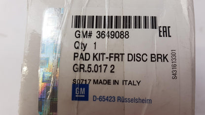 Original OPEL Crossland X Bremsbeläge Satz Vorne 3649088