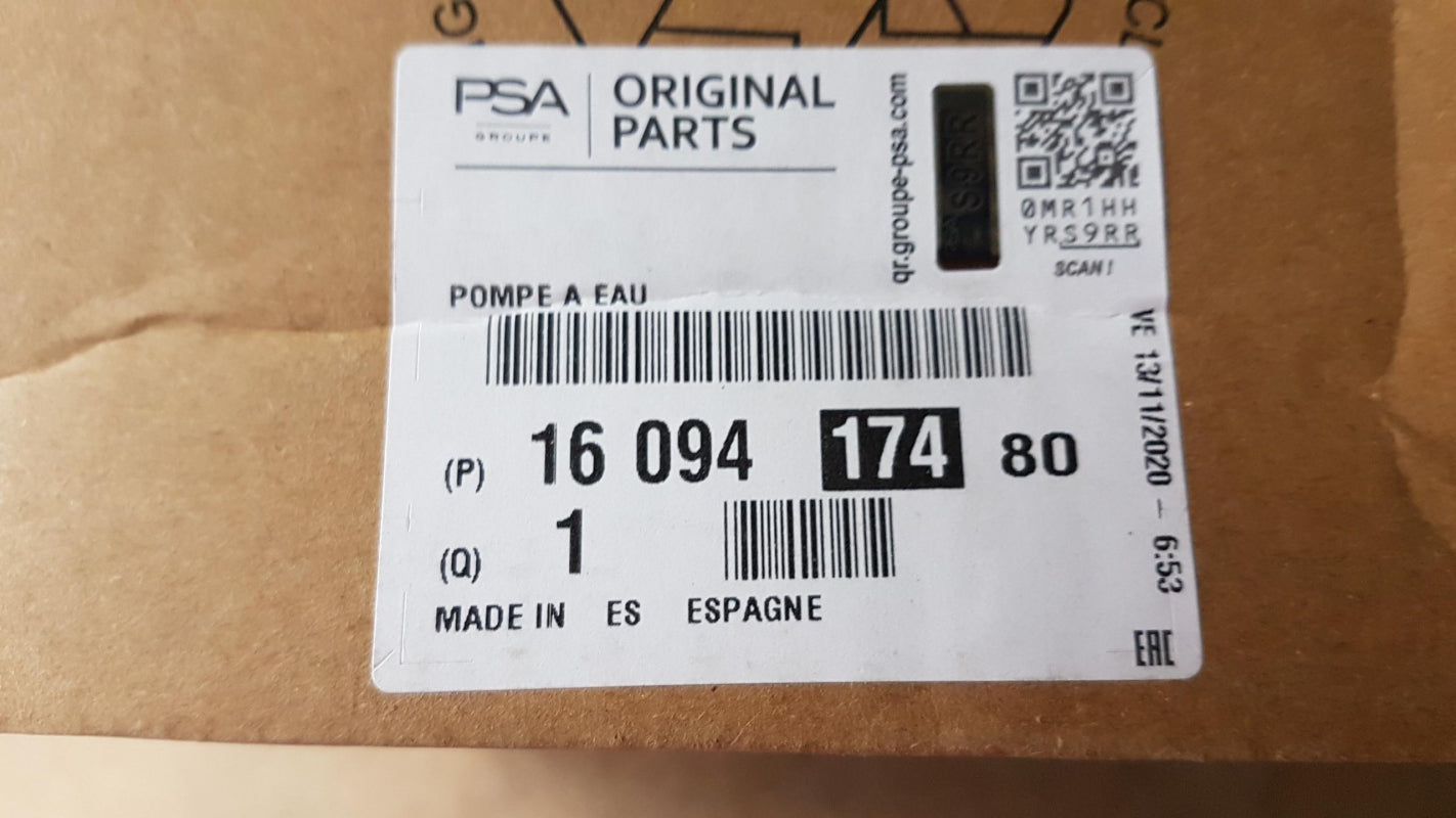 Original PEUGEOT 307 607 806 807 CITROEN C4 C5 C8 XSara Wasserpumpe 1609417480