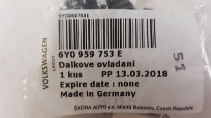 Original SKODA Fabia Octavia Funkfernbedienung 2-Tasten 6Y0959753E