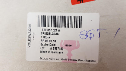 Original OE Volkswagen Außenspiegelglas 3T0857521A