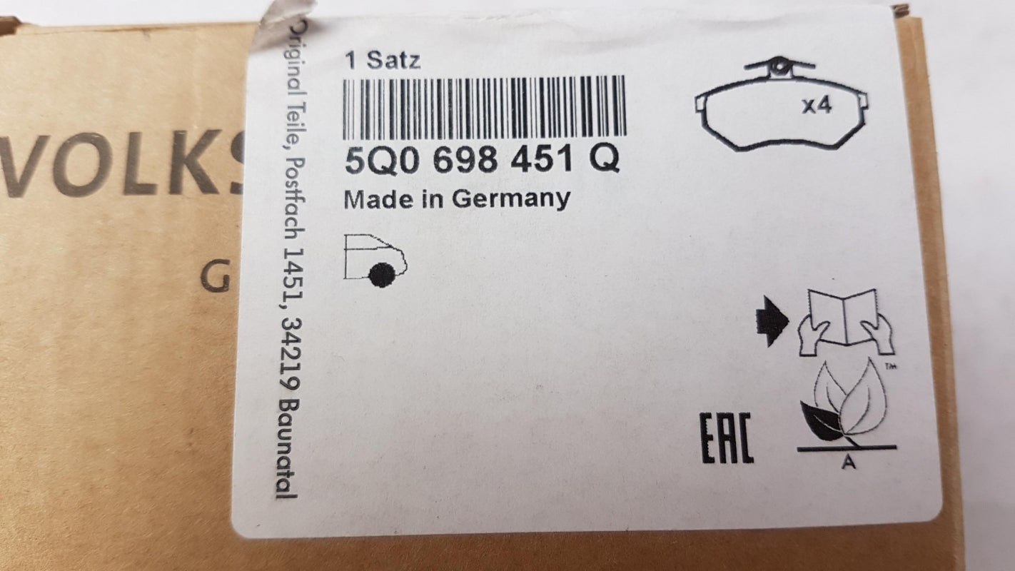 Original OE Volkswagen Bremsbeläge 5Q0698451Q