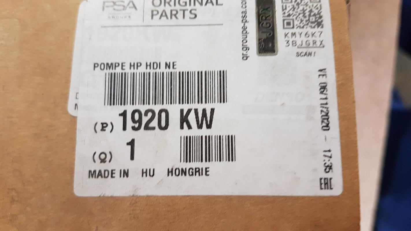 Original PEUGEOT Boxer 2.0 BlueHDi 2006-2025 Einspritzpumpe 1920KW