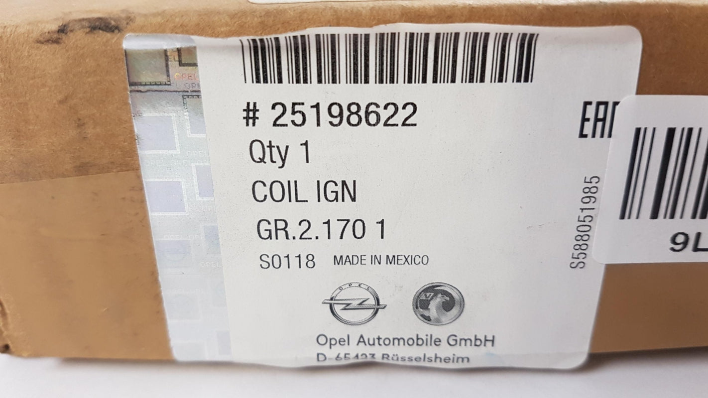 Original OPEL Corsa D 2009-2014 Zündspule 25198622