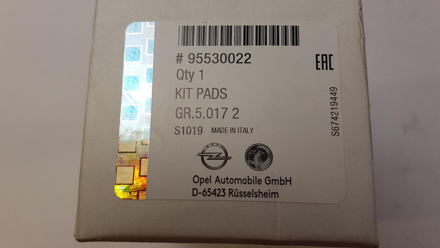 Original OPEL Astra-J Zafira-C Mokka Bremsbeläge Hinten 95530022