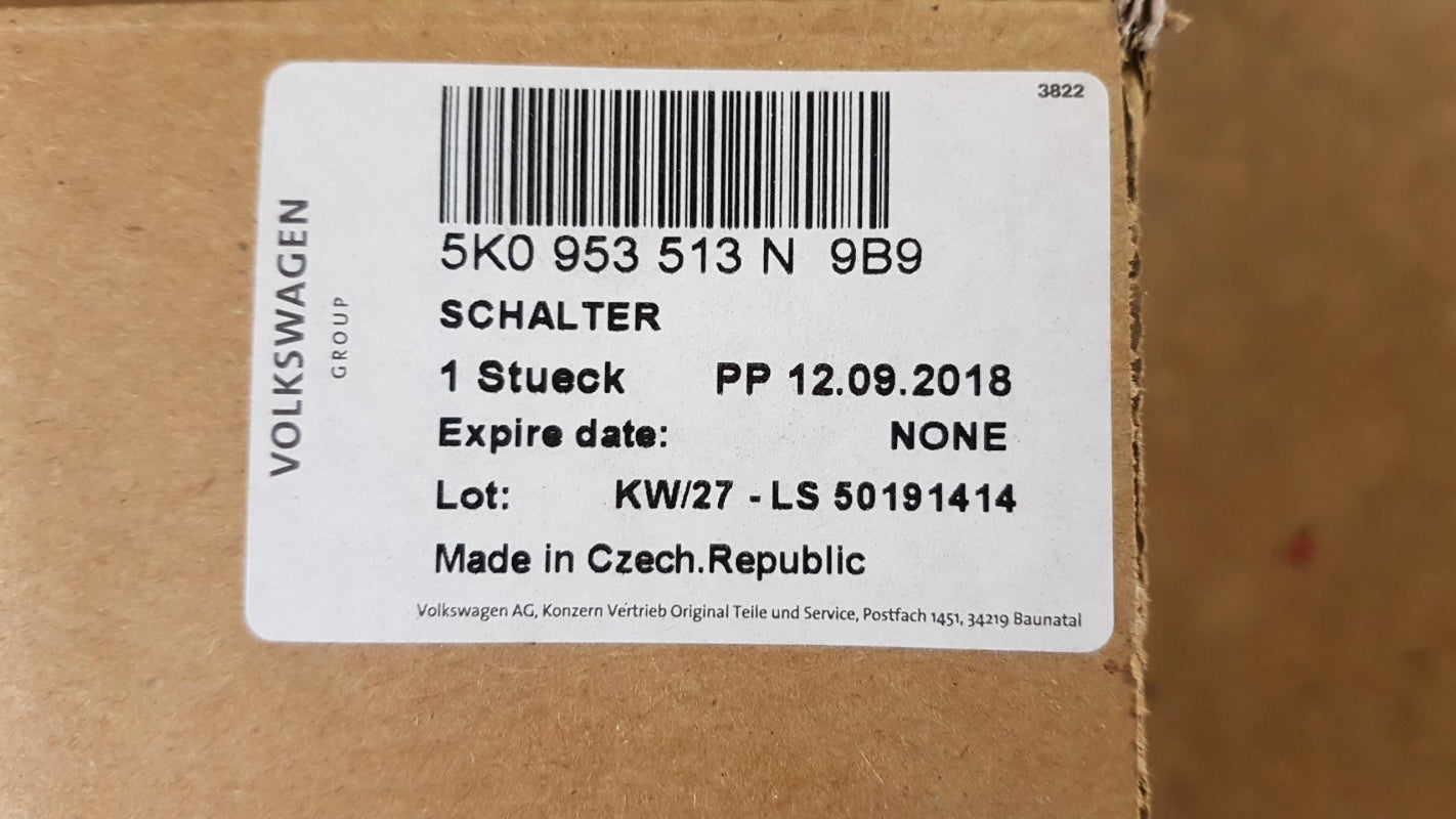 Original OE Volkswagen Lenkstockschalter 5K0953513N9B9