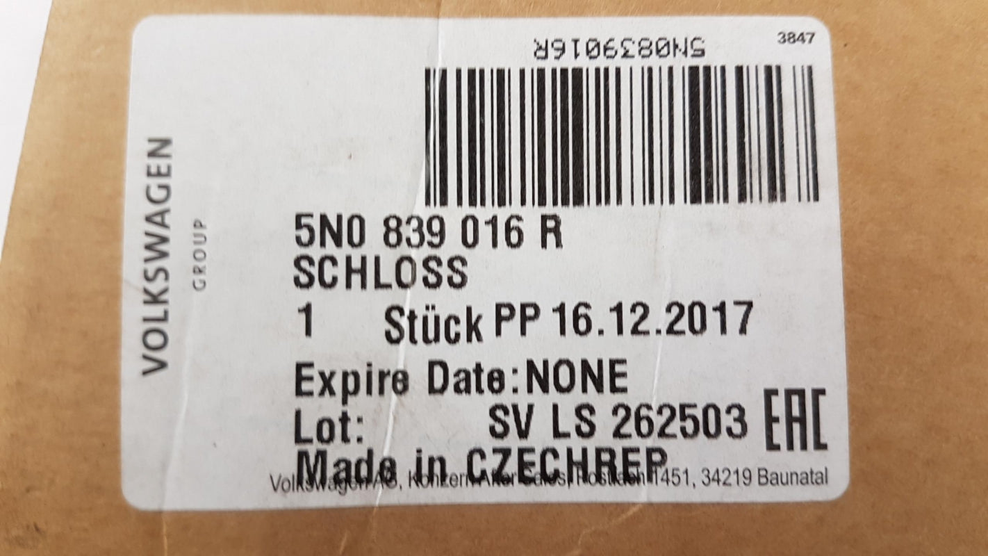 Original OE Volkswagen Türschloss 5N0839016R