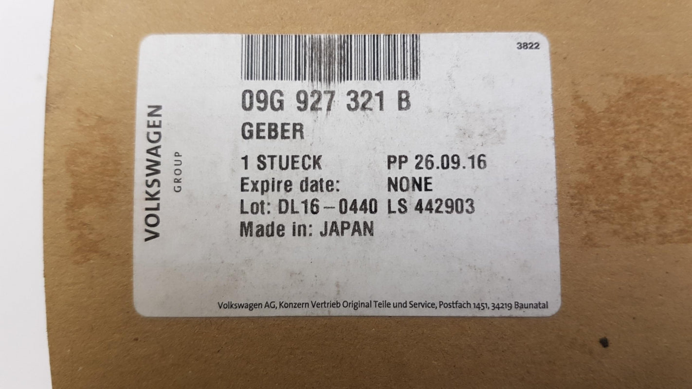 Original OE Volkswagen Sensor Geschwindigkeit/Drehzahl 09G927321B