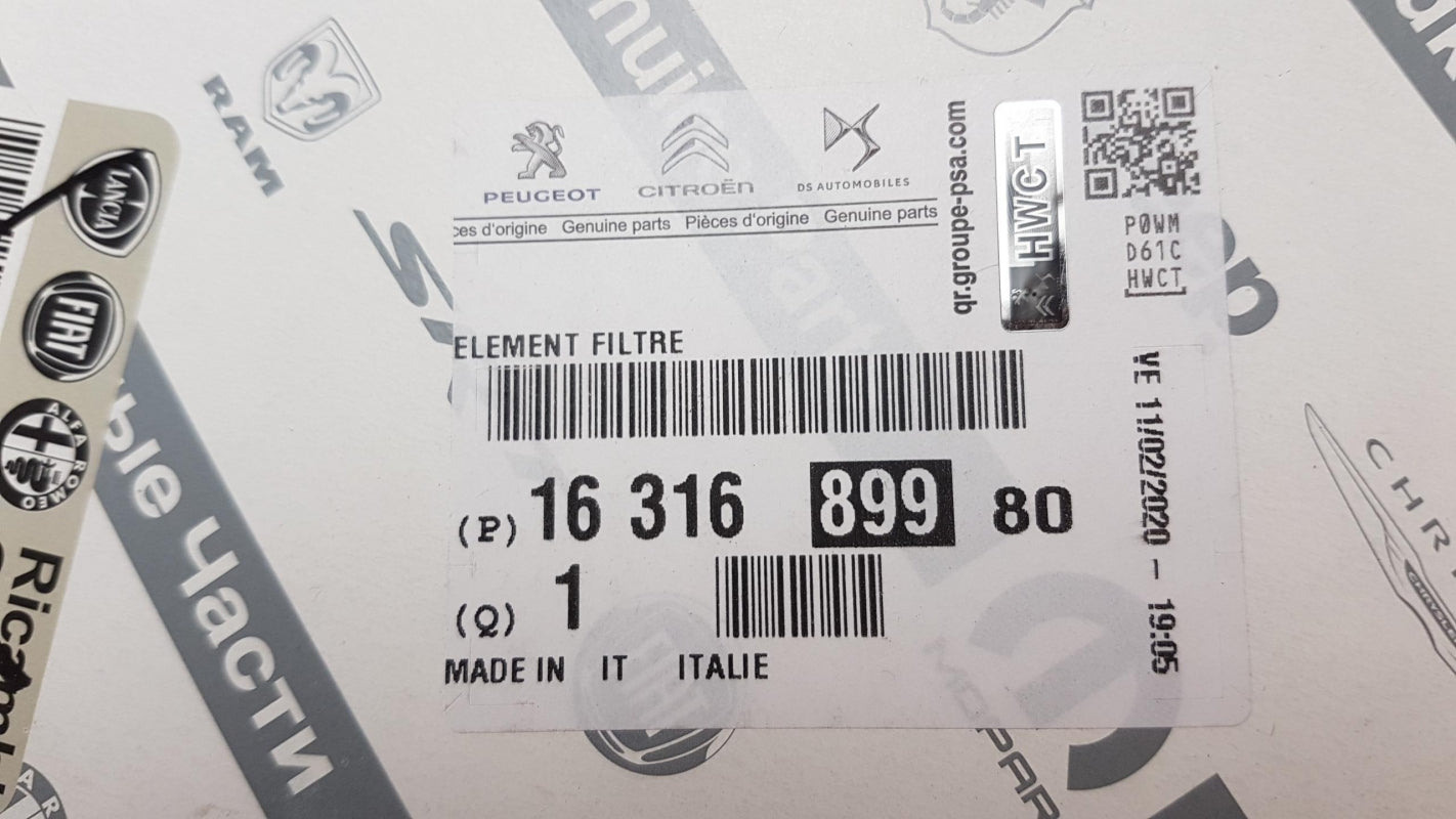 Original OE Peugeot Luftfilter 1631689980