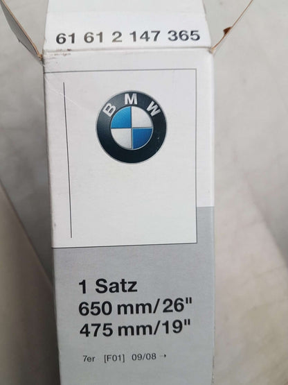 Original BMW 7' F01 Wischerblätter Satz 650mm/26" 475mm/19" 61612147365