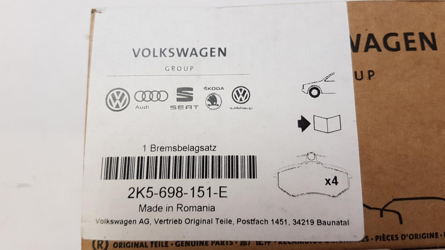 Original OE Volkswagen Bremsbeläge 2K5698151E