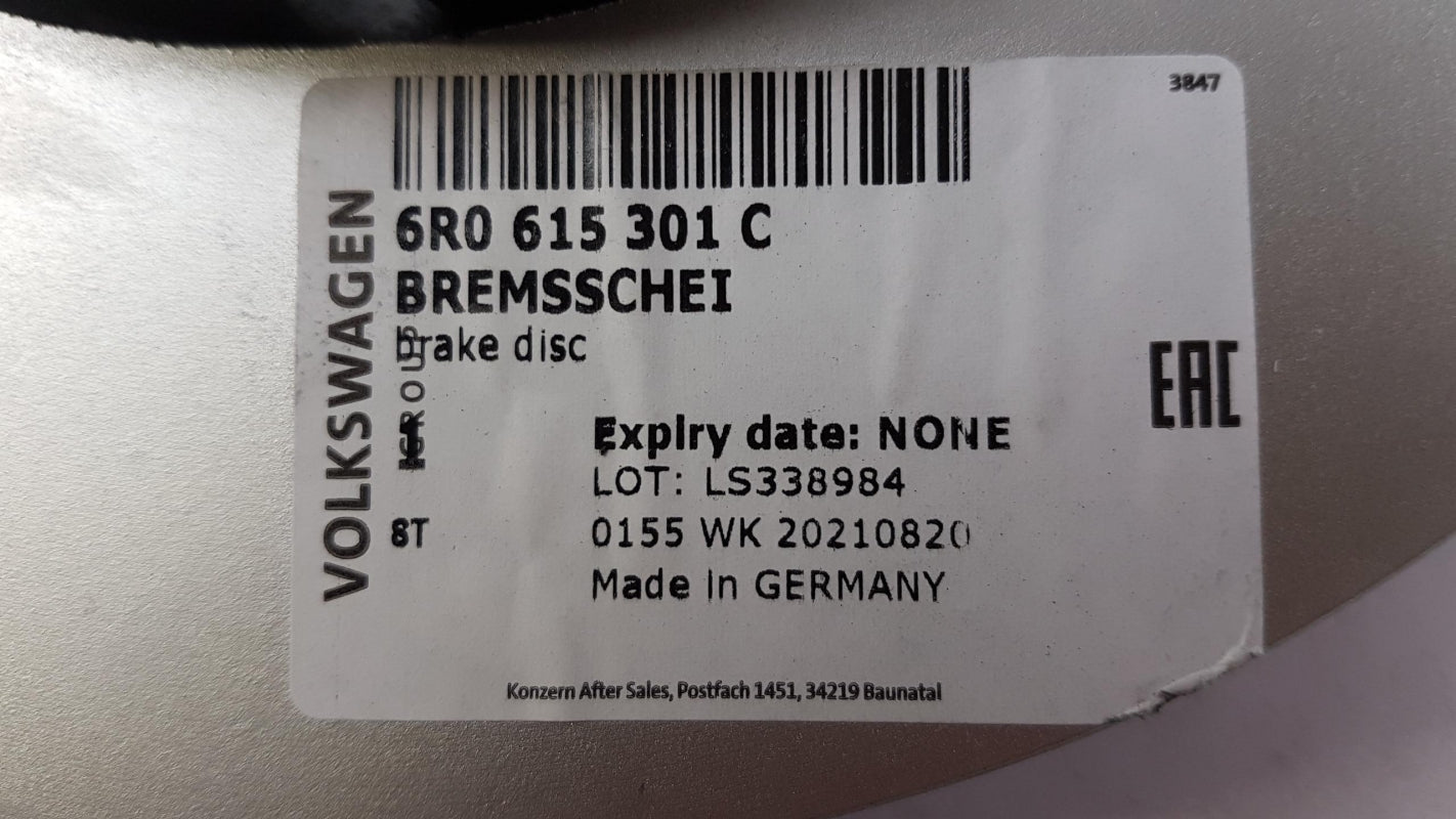 Original SKODA Fabia SEAT Ibiza Toledo Bremsscheibe (1 stück) vorne 6R0615301C