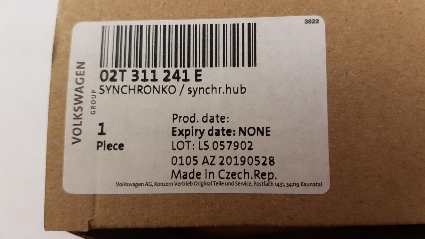 Original OE Volkswagen Schaltgetriebe Synchronizer Nabe 02T311241E