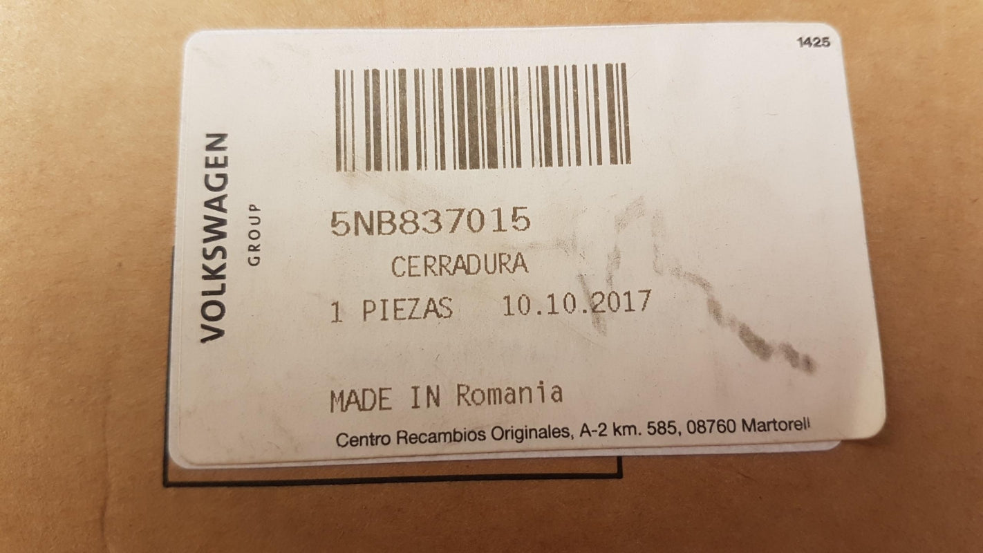 Original OE Volkswagen Türschloss 5NB837015