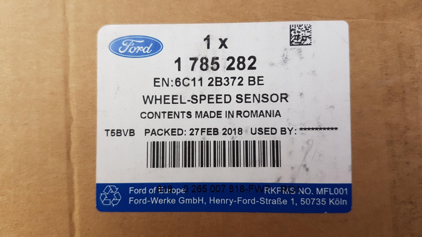 Original FORD Transit 2006-2014 ABS Raddrehzahl Sensor Hinten Rechts 1785282