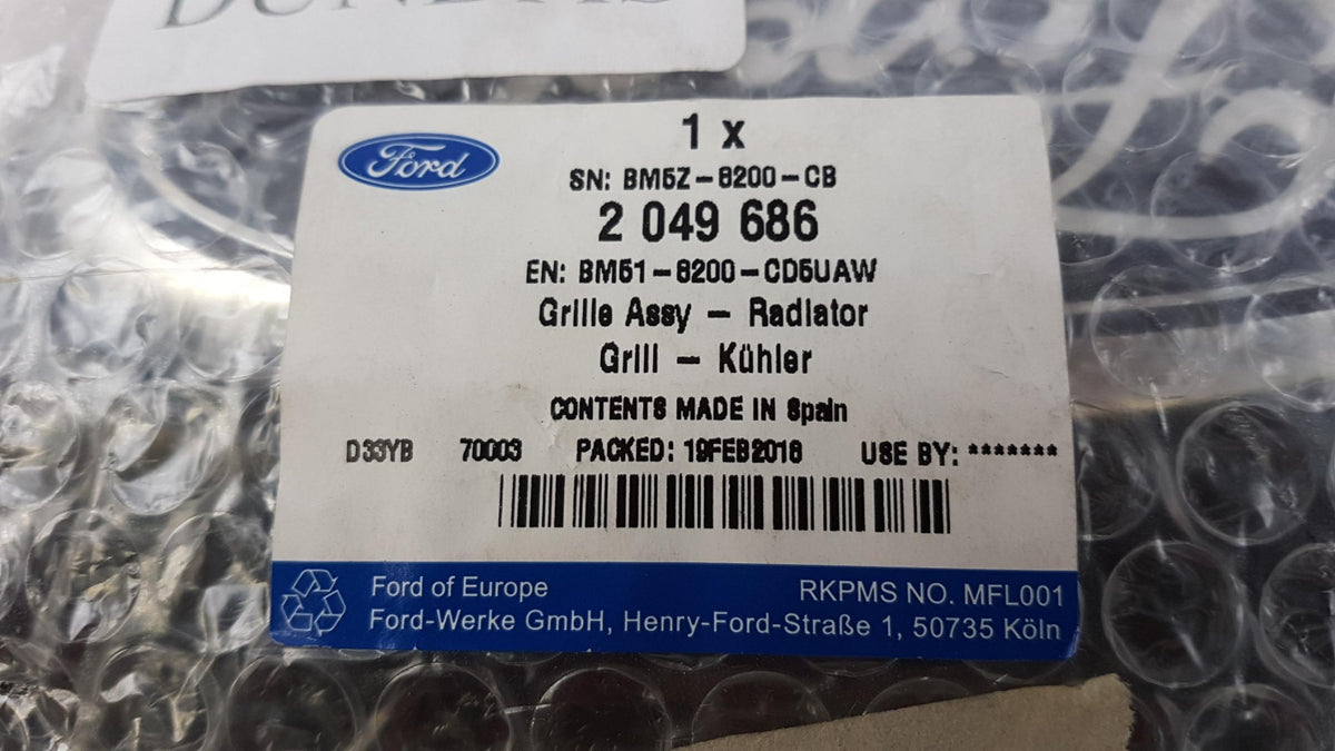 Original FORD Focus CB8 2011-2015 Kühlergitter Schwarz Glänzend 2049686