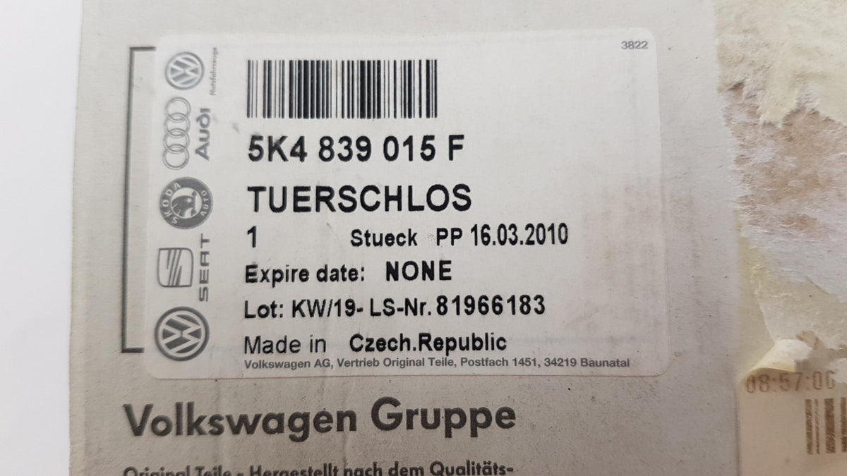Original OE Volkswagen Türschloss 5K4839015F
