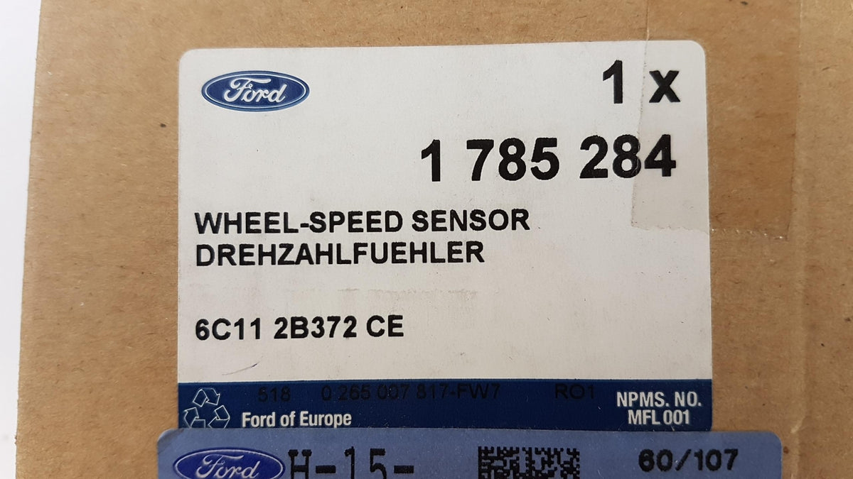 Original FORD Transit 06-14 ABS Raddrehzahl Sensor Hinten Links 1785284