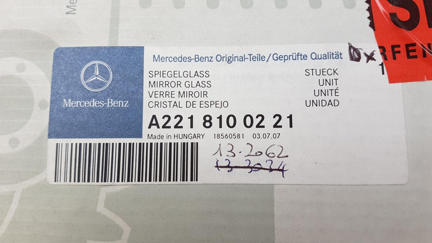 Original OE MERCEDES-BENZ Außenspiegelglas A2218100221