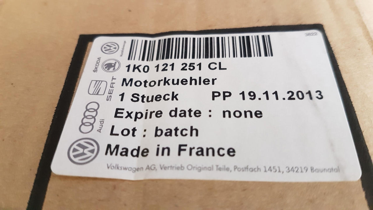 Original OE Volkswagen Wasserkühler 1K0121251CL