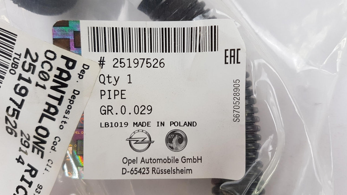 Original OE OPEL Kurbelgehäuseentlüftung Rohr 25197526
