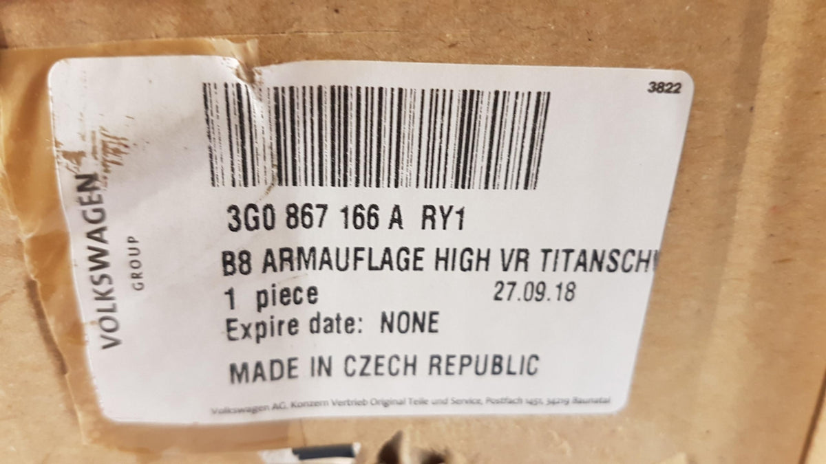 Original OE Volkswagen Armlehne 3G0867166ARY1