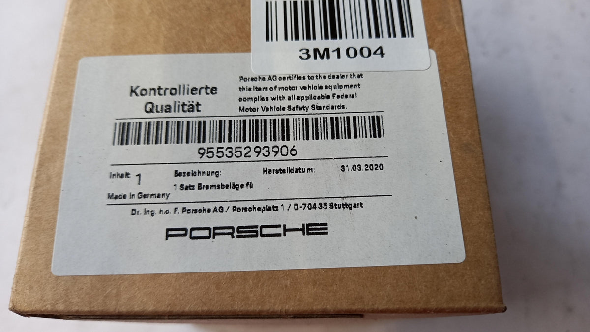 Original OE PORSCHE Bremsbeläge 95535293906