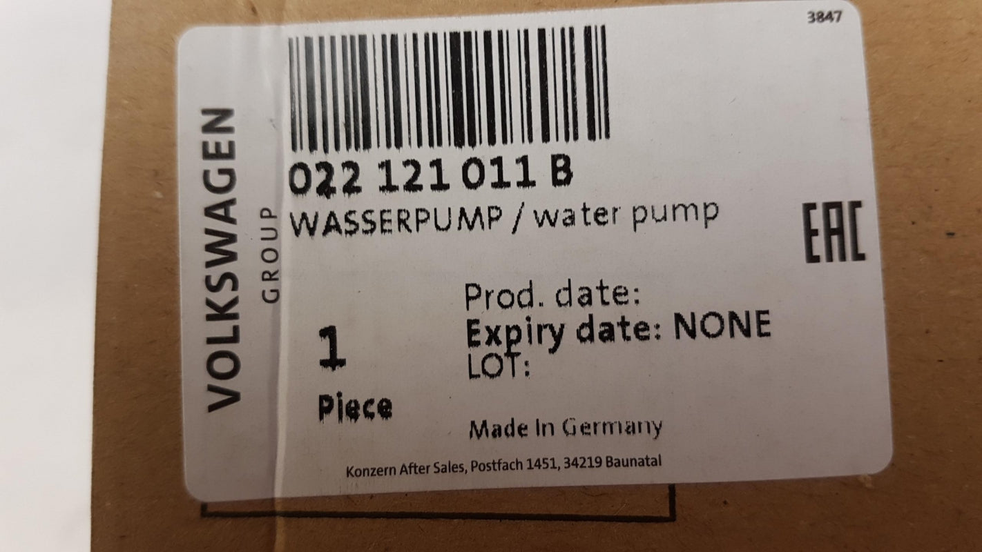 Original OE Volkswagen Wasserpumpe 022121011B