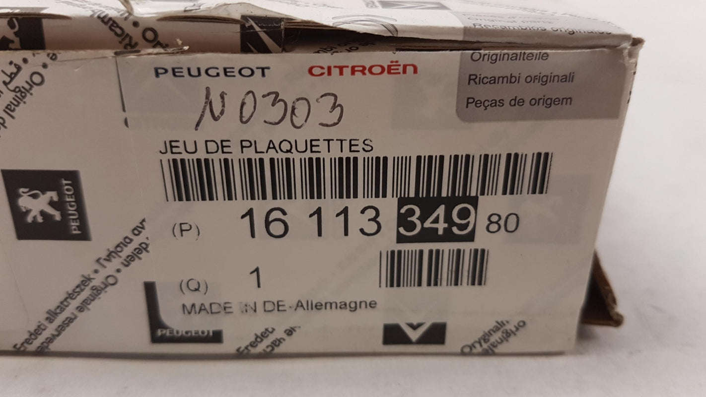 Original PEUGEOT CITROEN C5 C6 PEUGEOT 407 607 Bremsbeläge vorne 1611334980