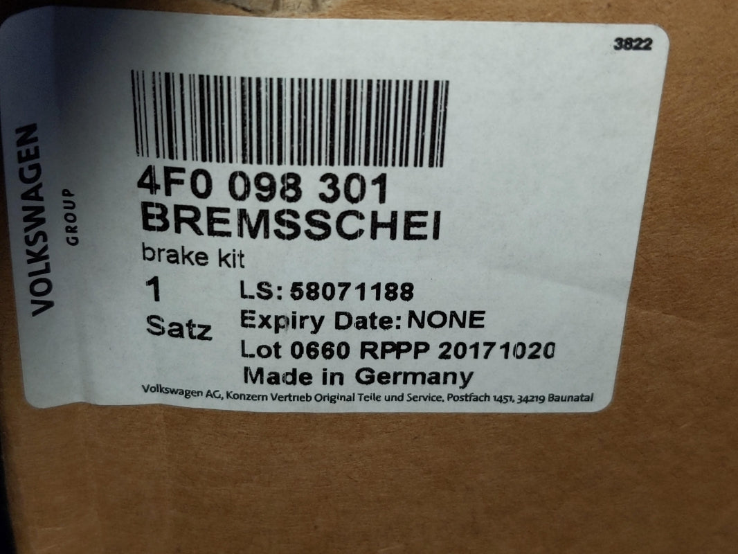 Original AUDI A6 Avant C6 (4F) Bremsscheiben mit Bremsbelagen Vorne 4F0098301