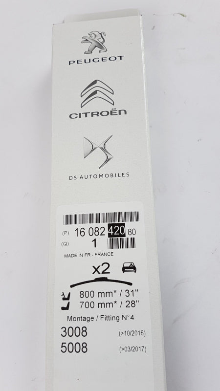 Original PEUGEOT 3008 5008 2x Scheibenwischer Wischerblättersatz Vorn 1608242080