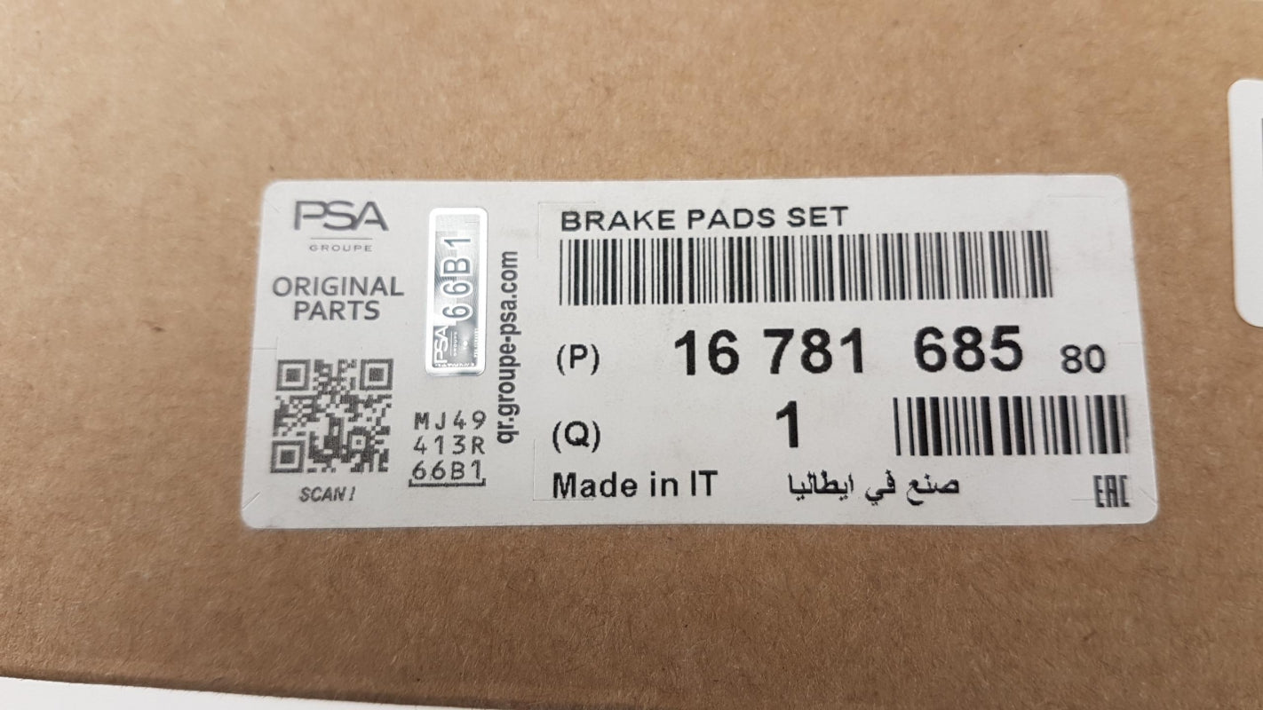 Original PSA Berlingo Partner Combo C4 Picasso II Bremsbeläge Vorne 1678168580