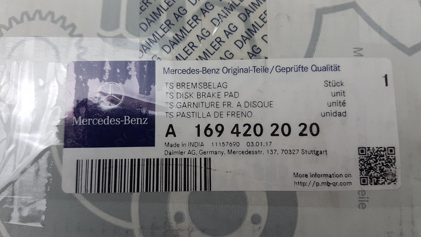 Original MERCEDES-BENZ A-/B-Klasse W169 W245 Bremsbeläge Vorne A1694202020