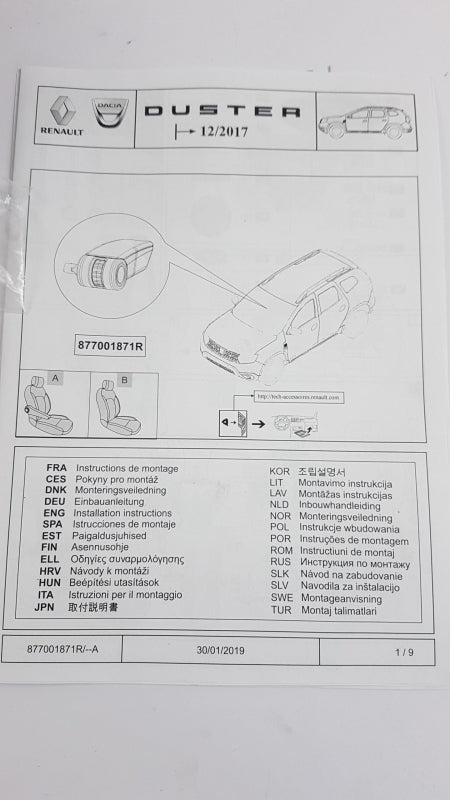 Original OE RENAULT Armlehne 877001871R