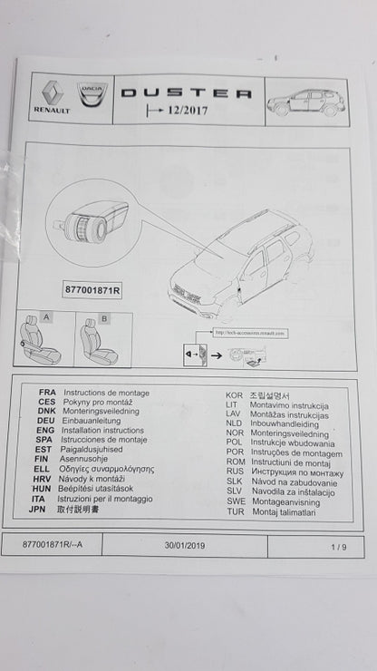 Original OE RENAULT Armlehne 877001871R
