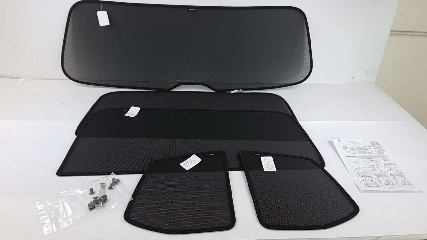 Original VW Touran '16-'20 Sonnenschutz Satz (5-Stück) Hinten Schwarz 5Q0064365