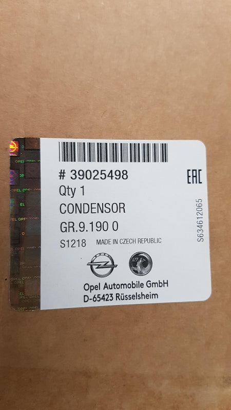 Original OE OPEL Klimakondensator 39025498