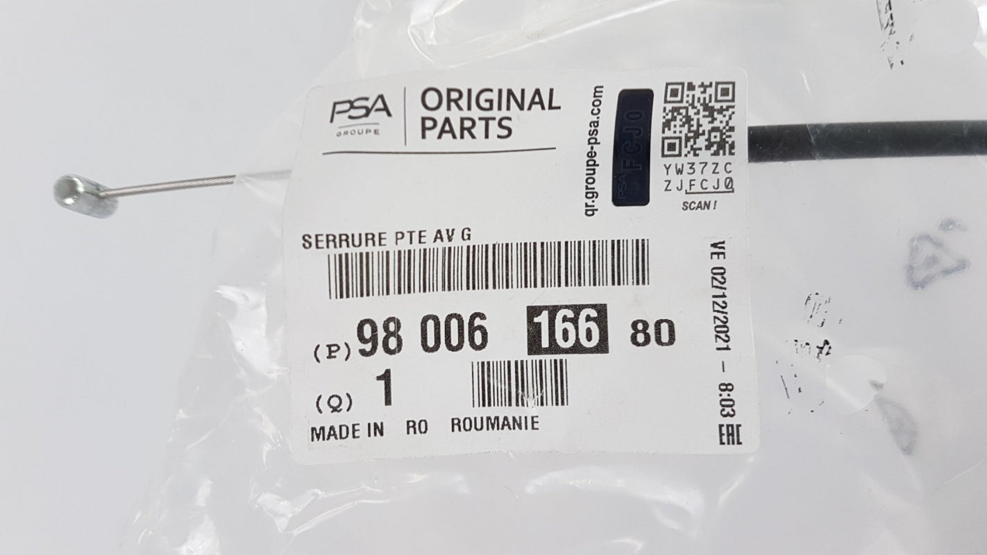 Original PEUGEOT 308 / 308 SW Türschloss vorne links 9800616680