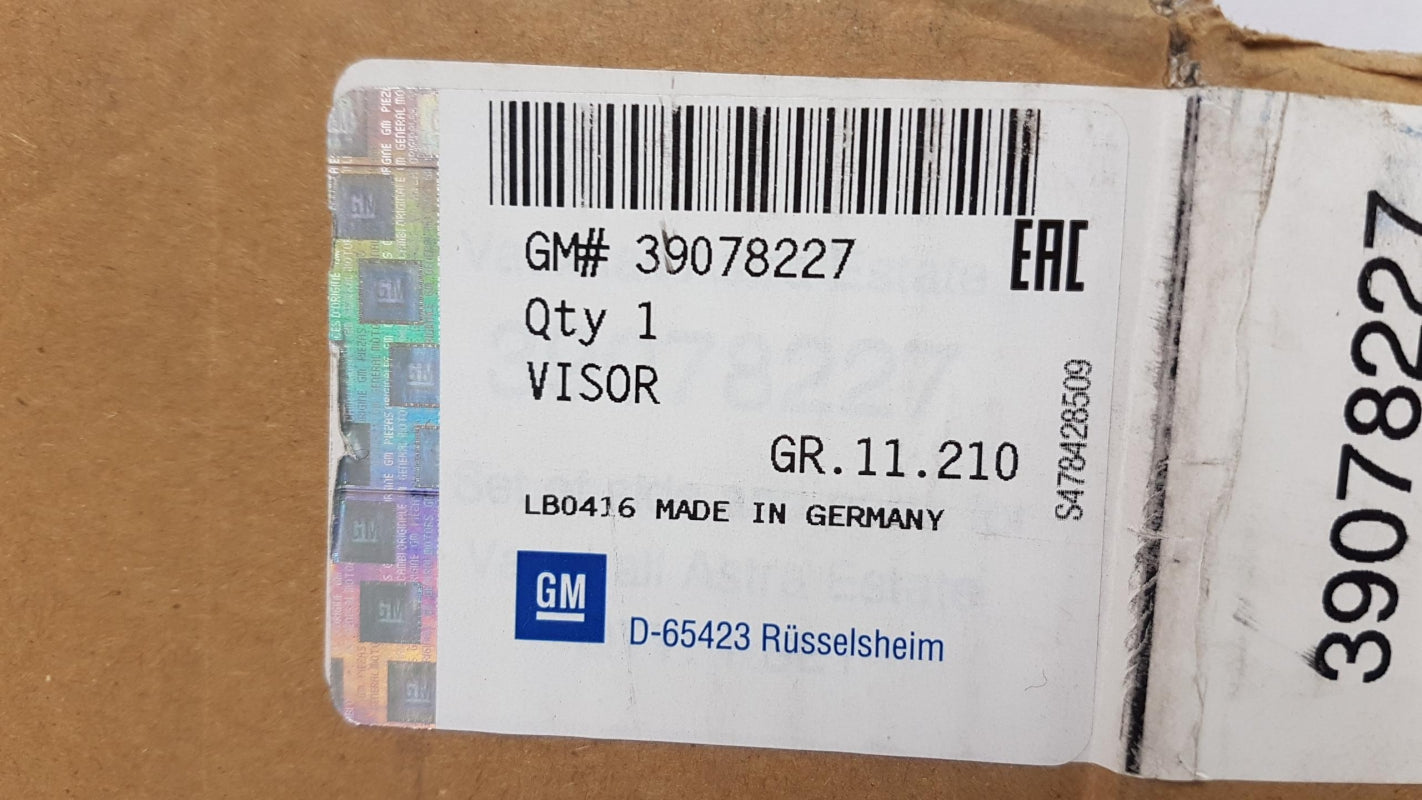 Original OPEL Astra-K 2016-2019 Sonnenschutz 4 Stück Seitenwände 39078227