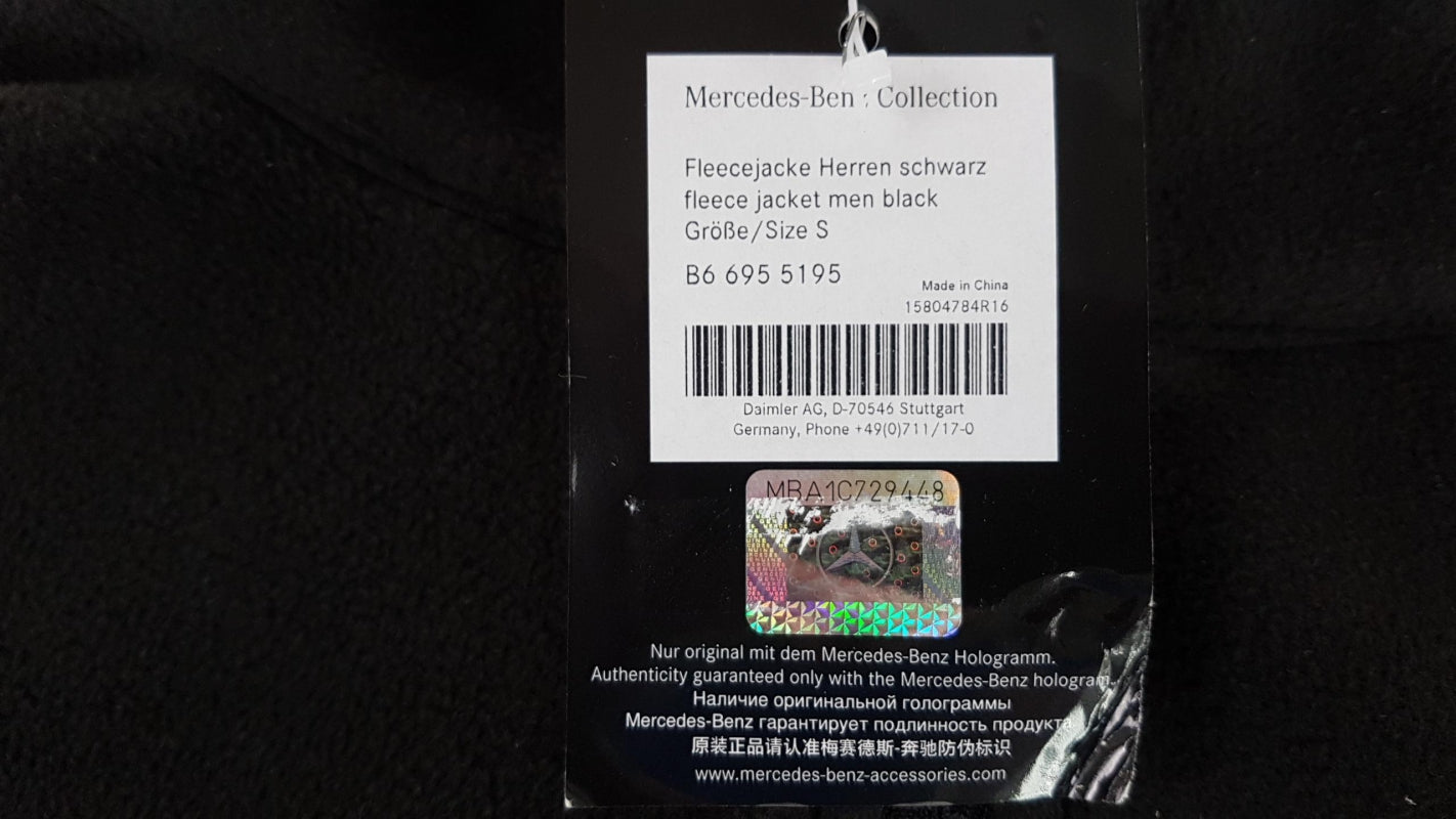 Original MERCEDES-BENZ Herren-Fleecejacke Größe S Schwarz B66955195
