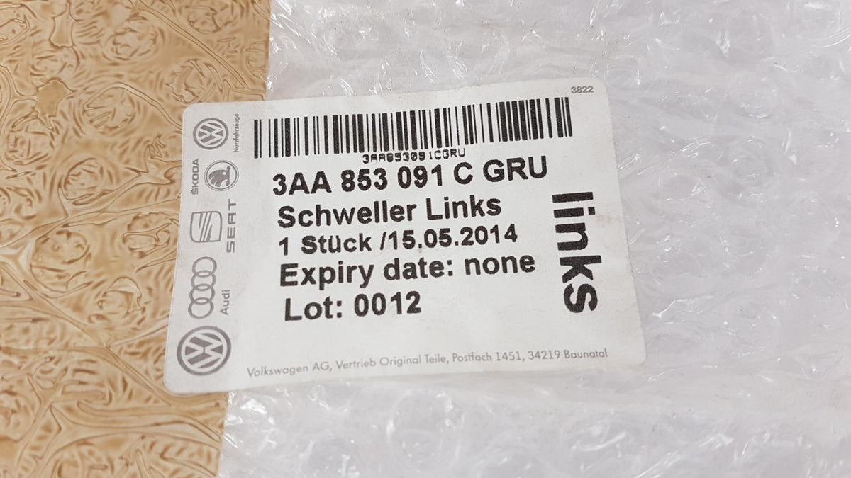 Original VOLKSWAGEN B7 2010-2015 Seitenschweller Links Grundiert 3AA853091CGRU