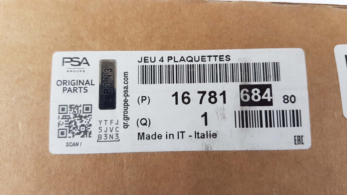 Original CITROEN C4 Spacetourer II C5 Aircross Bremsbeläge Satz Vorne 1678168480