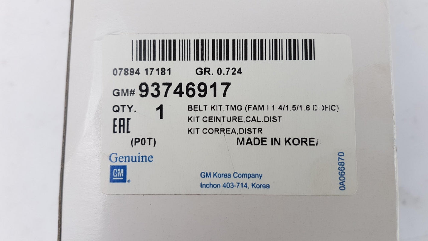 Original OE CHEVROLET Zahnriemensatz 93746917