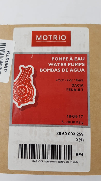 Original OE RENAULT Wasserpumpe 8660003259