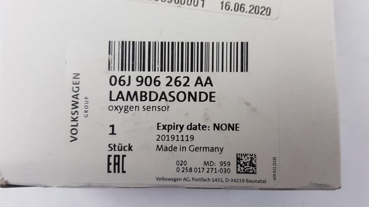 Original SEAT Leon III (5F) AUDI A3 II (8P) A1 Lambdasonde 06J906262AA