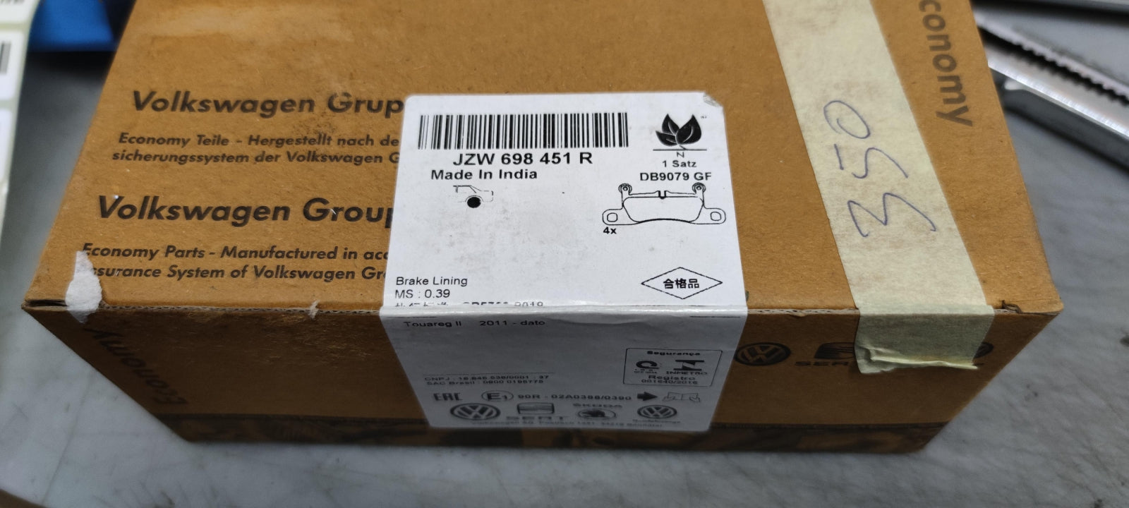 Original OE Volkswagen Bremsbeläge JZW698451R