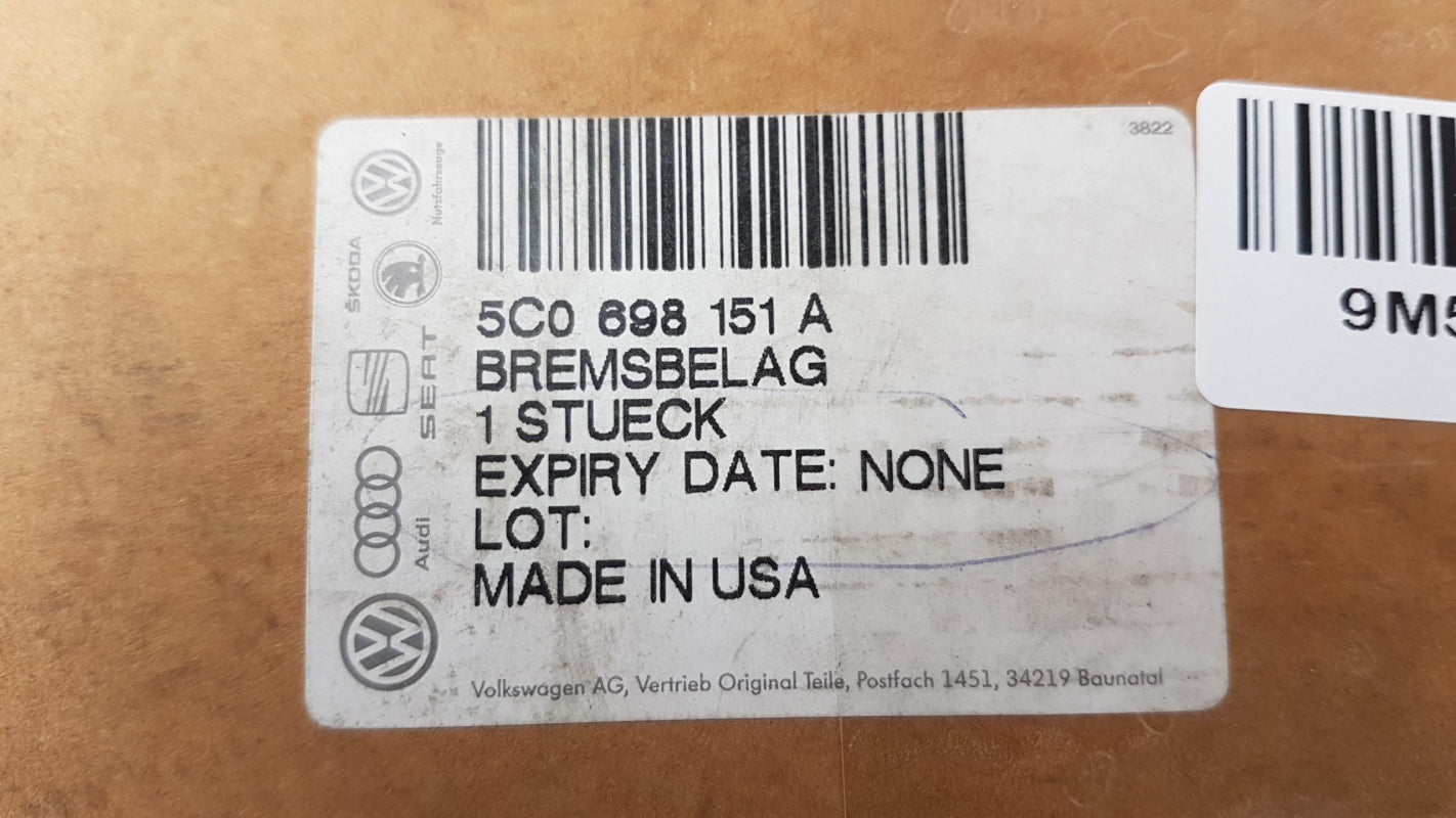 Original OE Volkswagen Bremsbeläge 5C0698151A